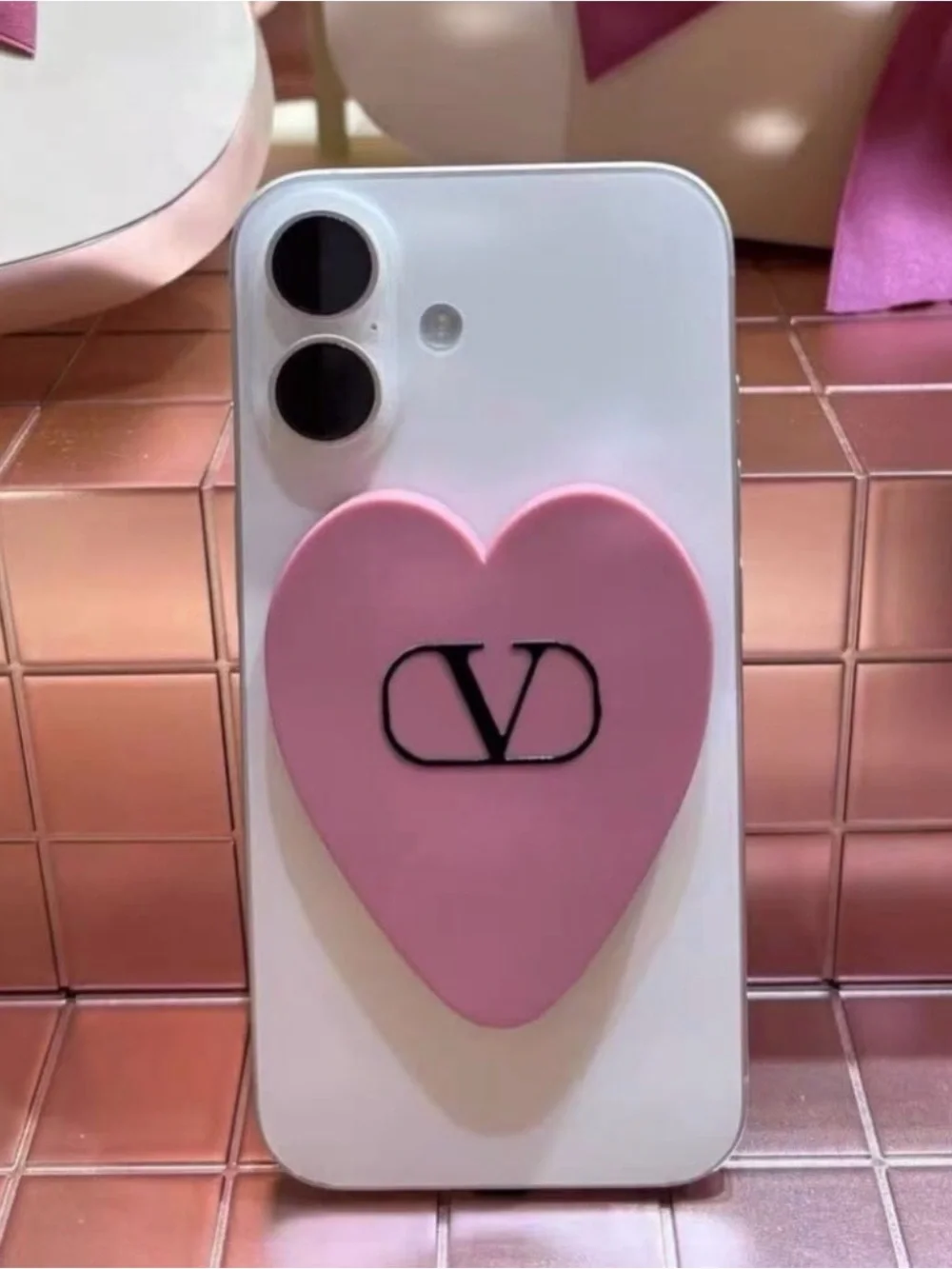 Valentino Pink Heart Compact Mirror